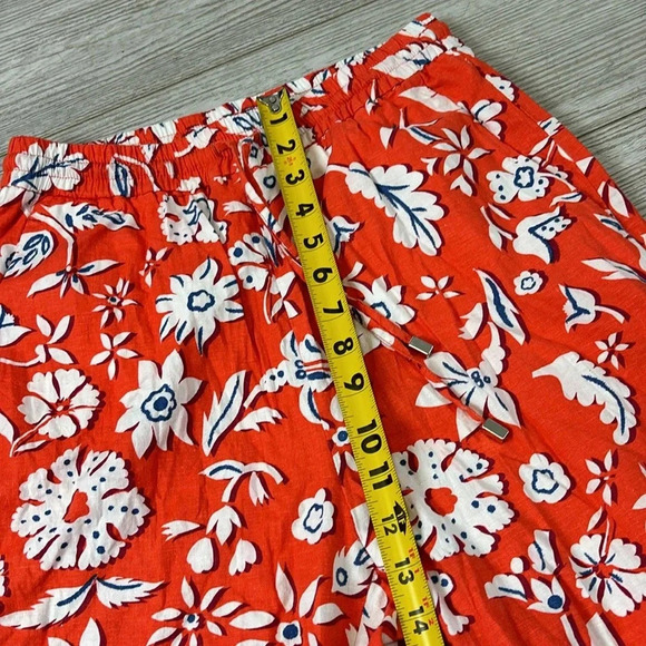 Zara Linen Blend Floral Printed Pants Trousers High Rise Wide Leg Size Small - Picture 12 of 16